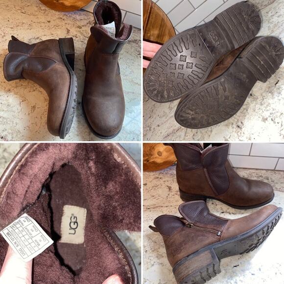 UGG $200 LaVelle Womens Water Resistant Boots 1013366 Brown Size 8 EUC - Picture 1 of 13